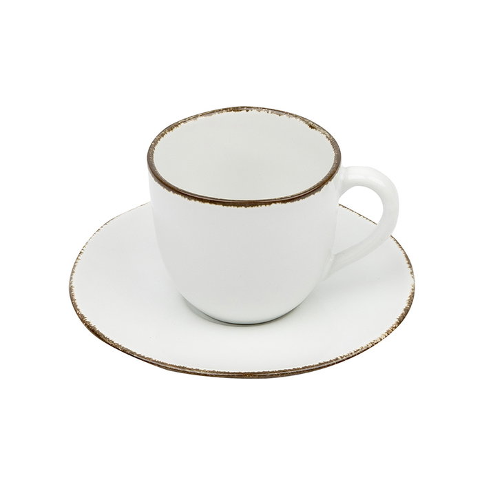 Avet Taza de Café con Plato Reactive White (6 Unidades) Gres Avet Taza de Café con Plato Reactive White (6 Unidades) Gres